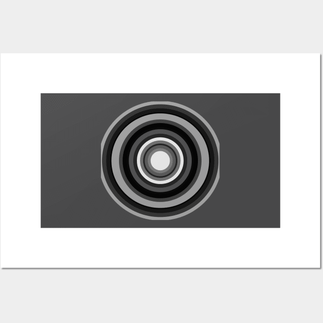 monochrome retro mod target design Wall Art by pauloneill-art